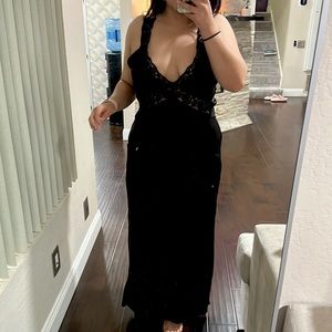 Long Black Dress with Lace detail from Zara. Never Worn. New with tags